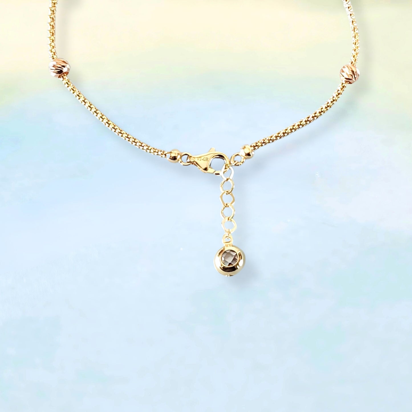 14K Tri-Color Bead Bracelet