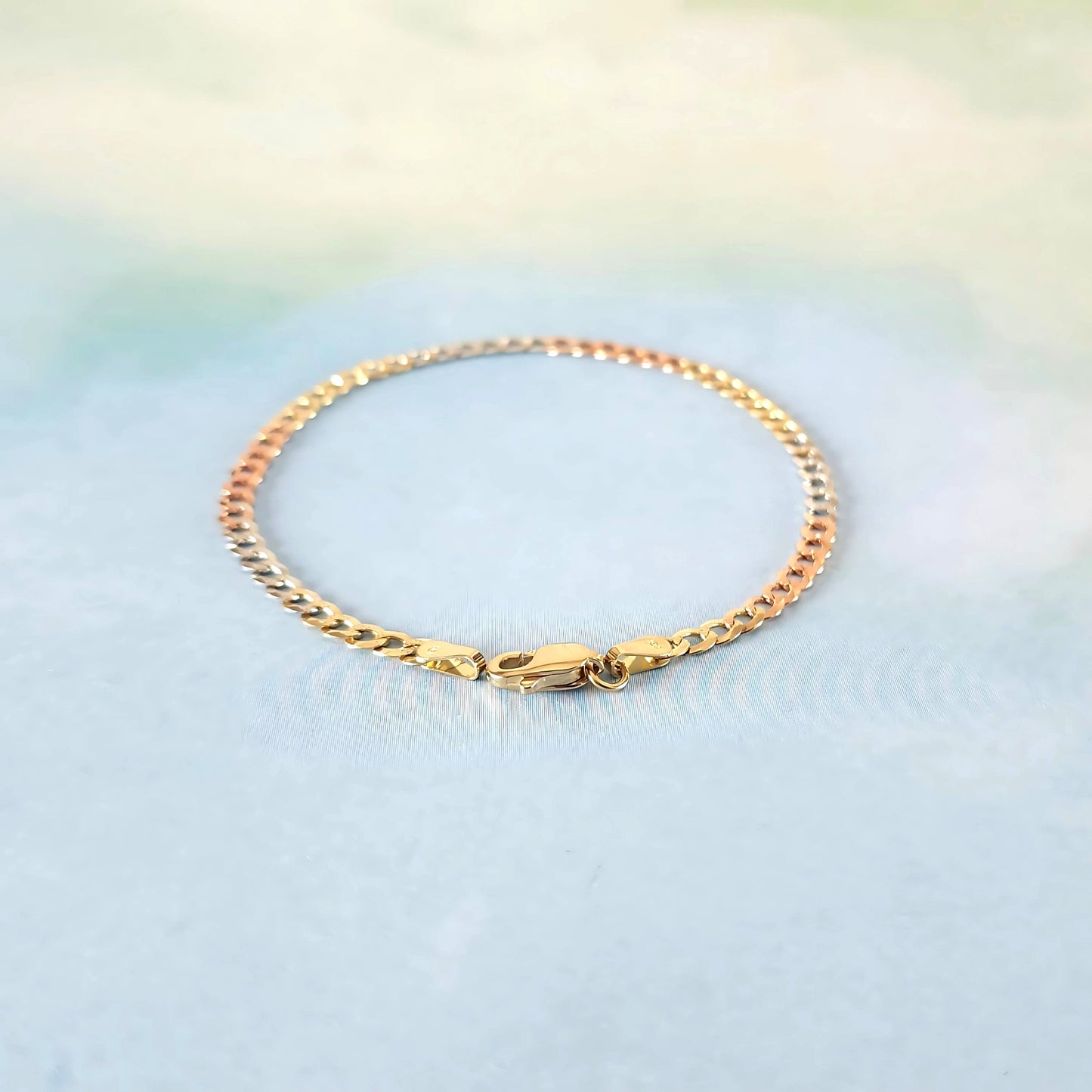 14K Curb Bracelet (Tri-Color)
