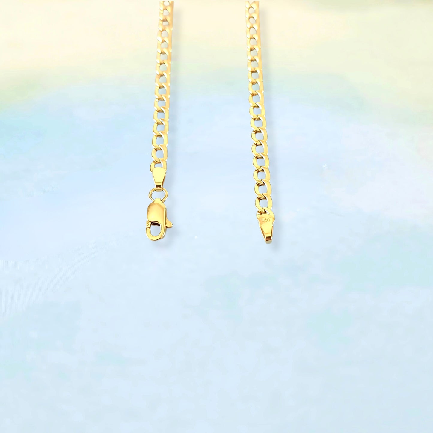 14k Solid Curb Necklace