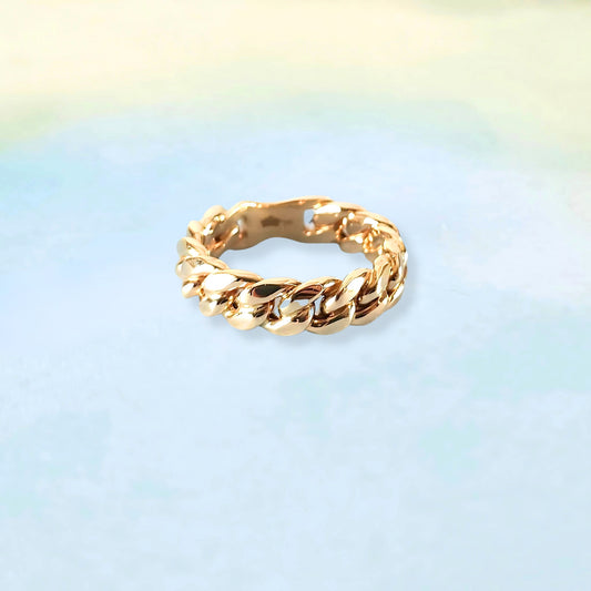 14K Cuban Link Ring