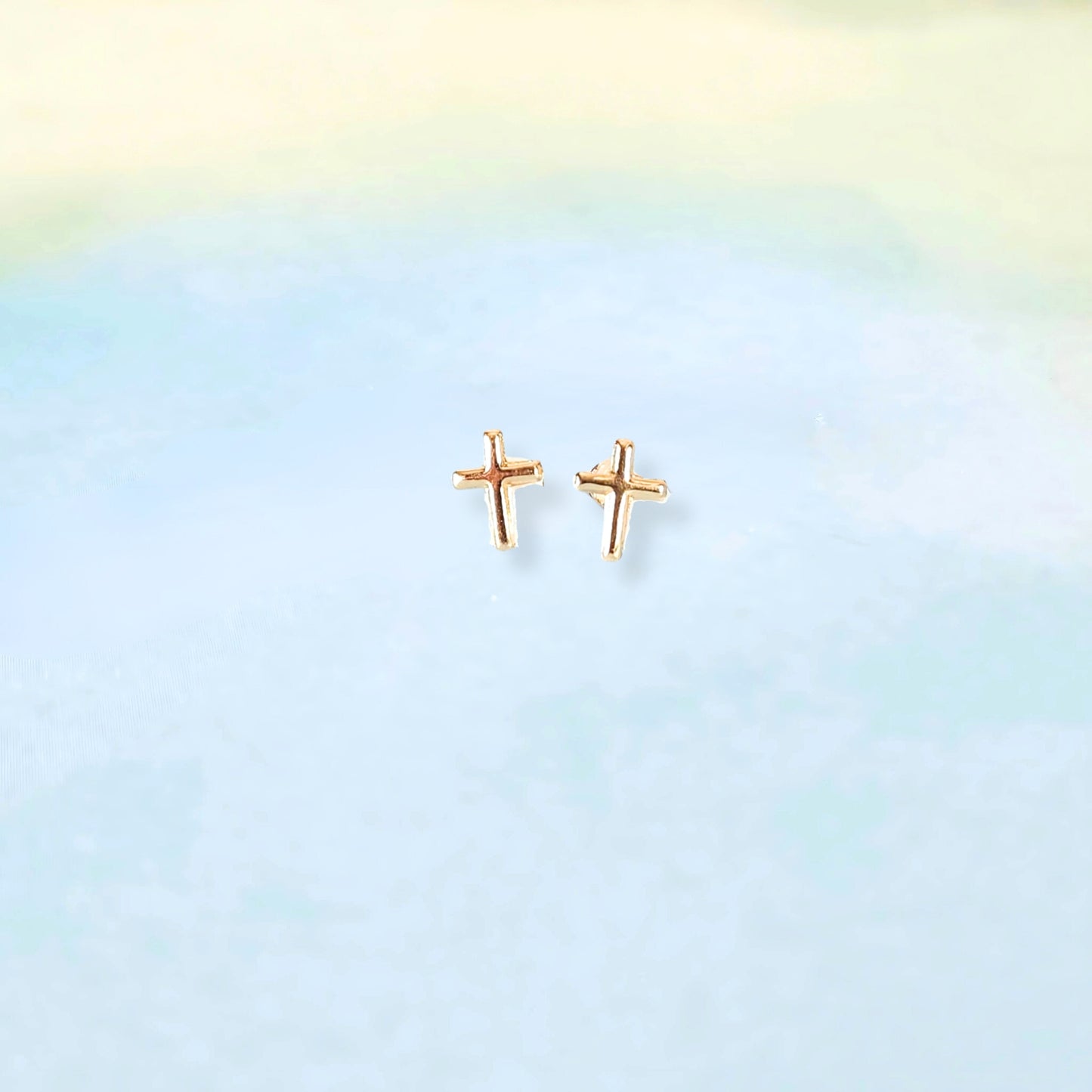 14k Cross Studs