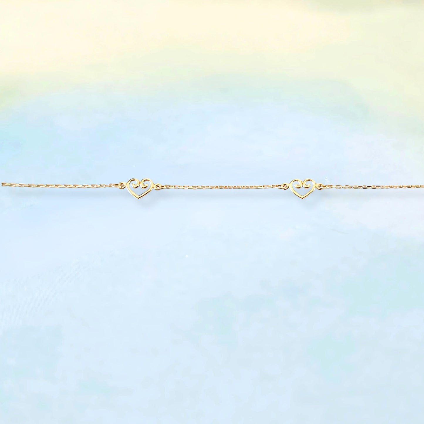 14k Dainty Hearts Bracelet