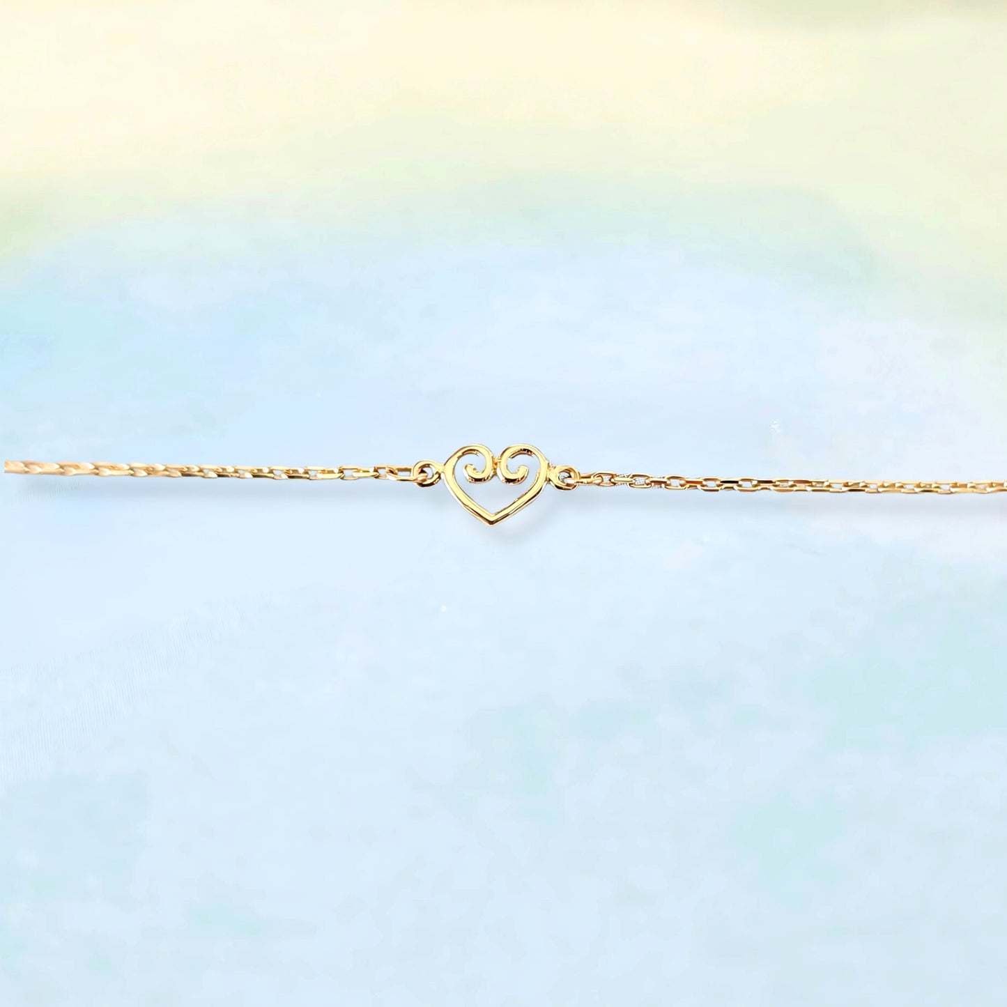 14k Dainty Hearts Bracelet