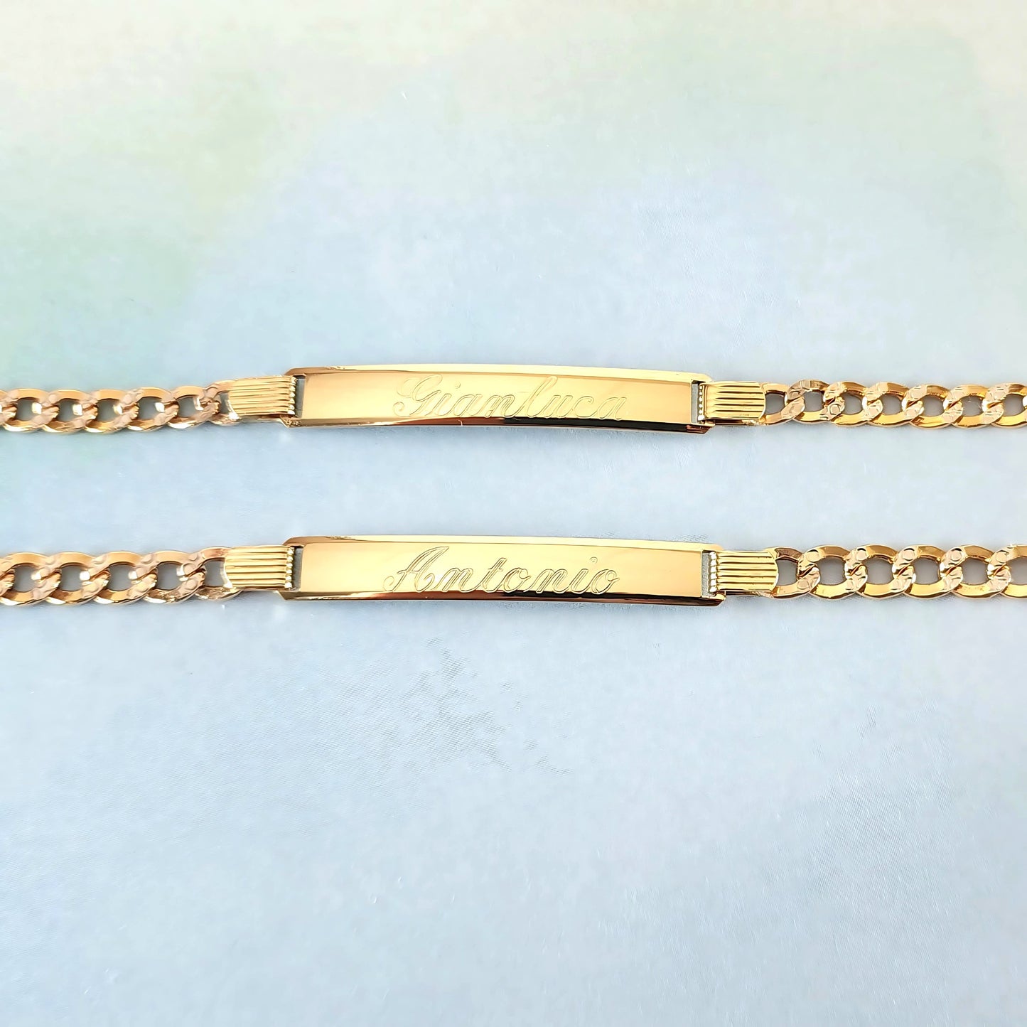 14k Solid ID Curb Bracelet (Custom)