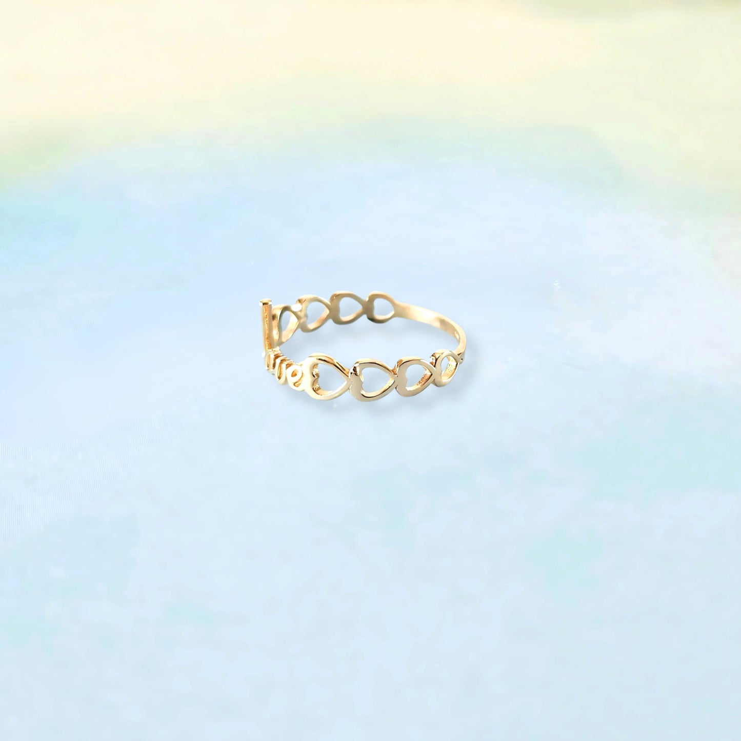 14k Love & Hearts Ring