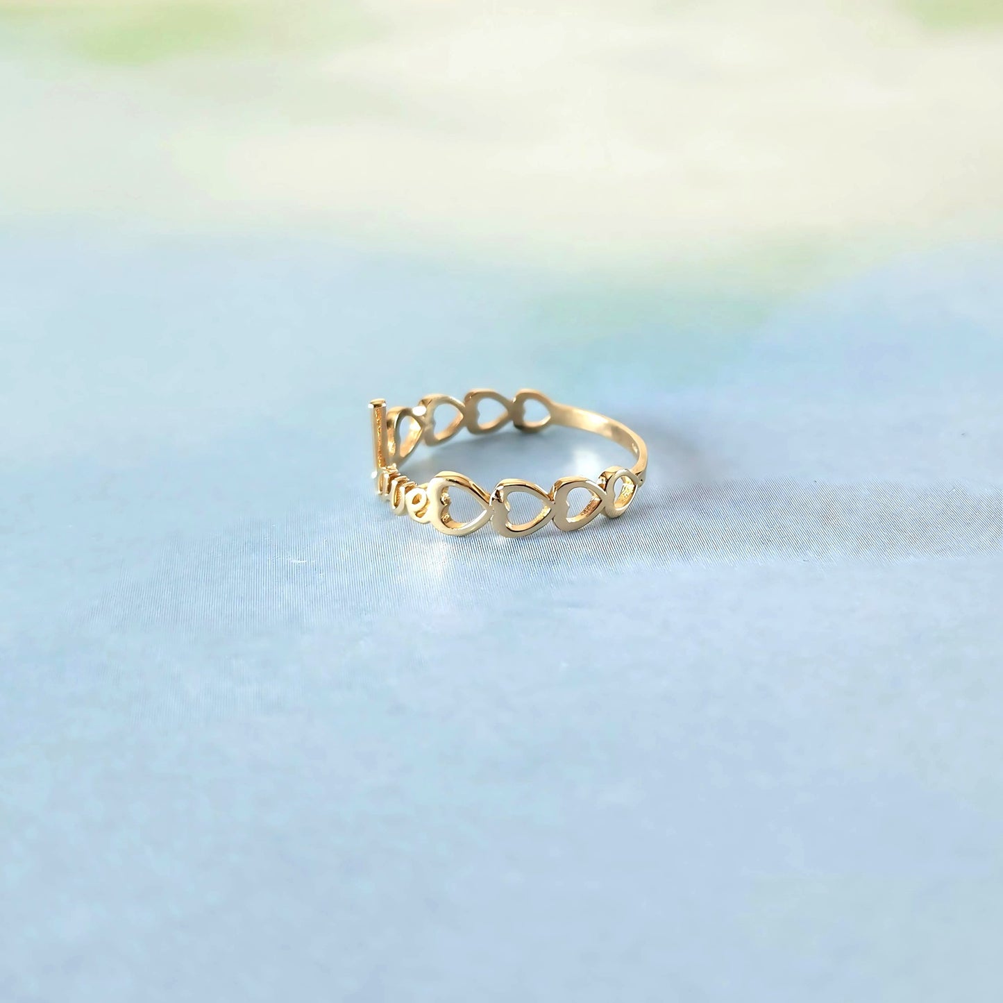 14k Love & Hearts Ring