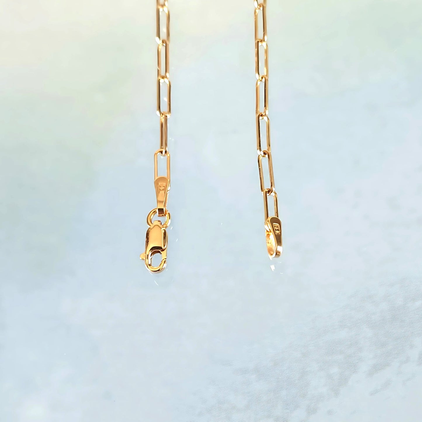 14k Dainty Paper Clip Necklace