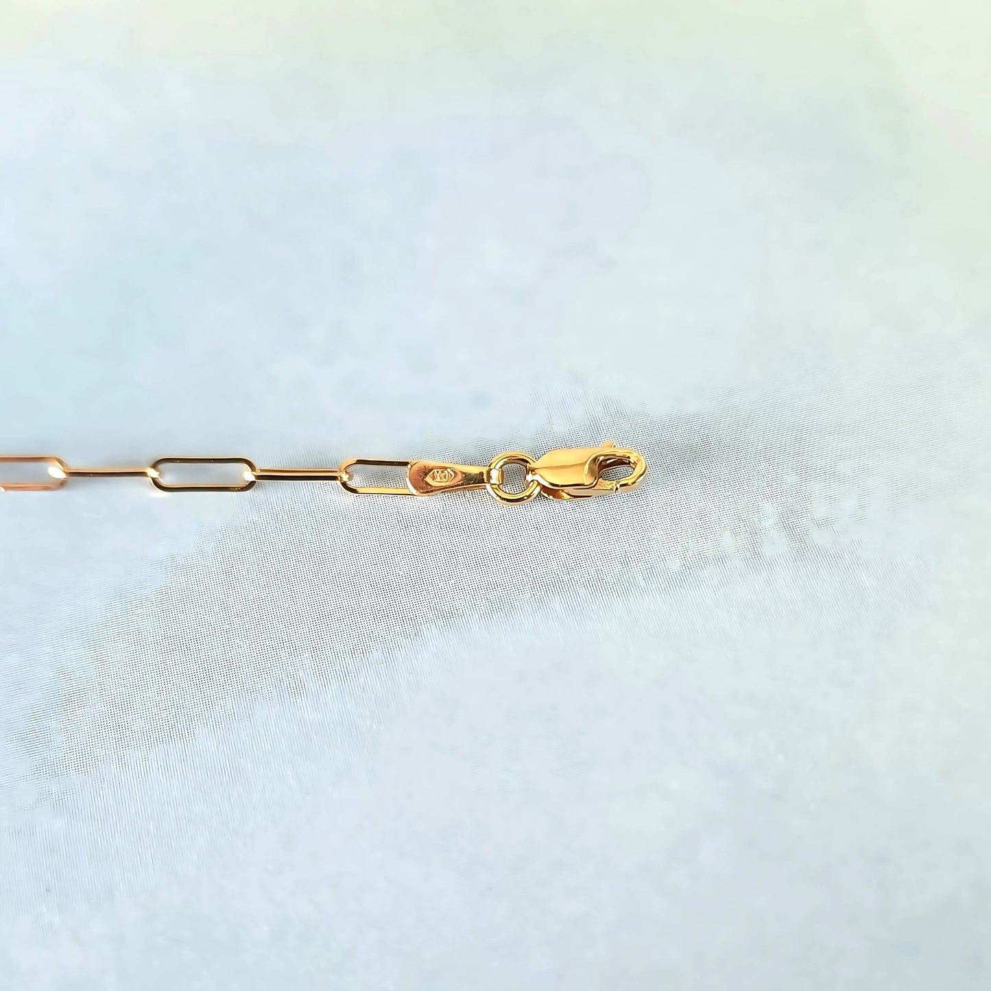 14k Dainty Paper Clip Necklace
