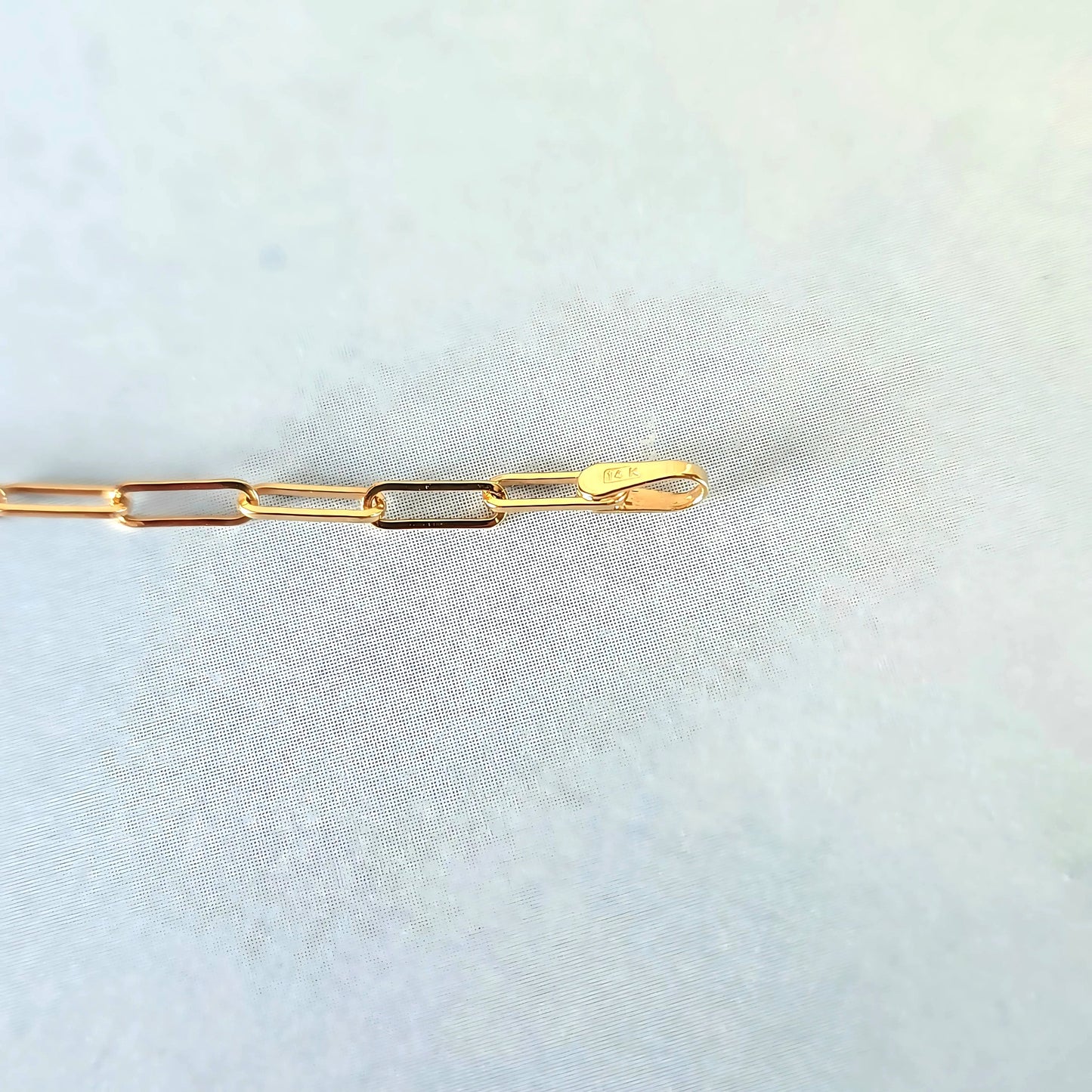 14k Dainty Paper Clip Necklace