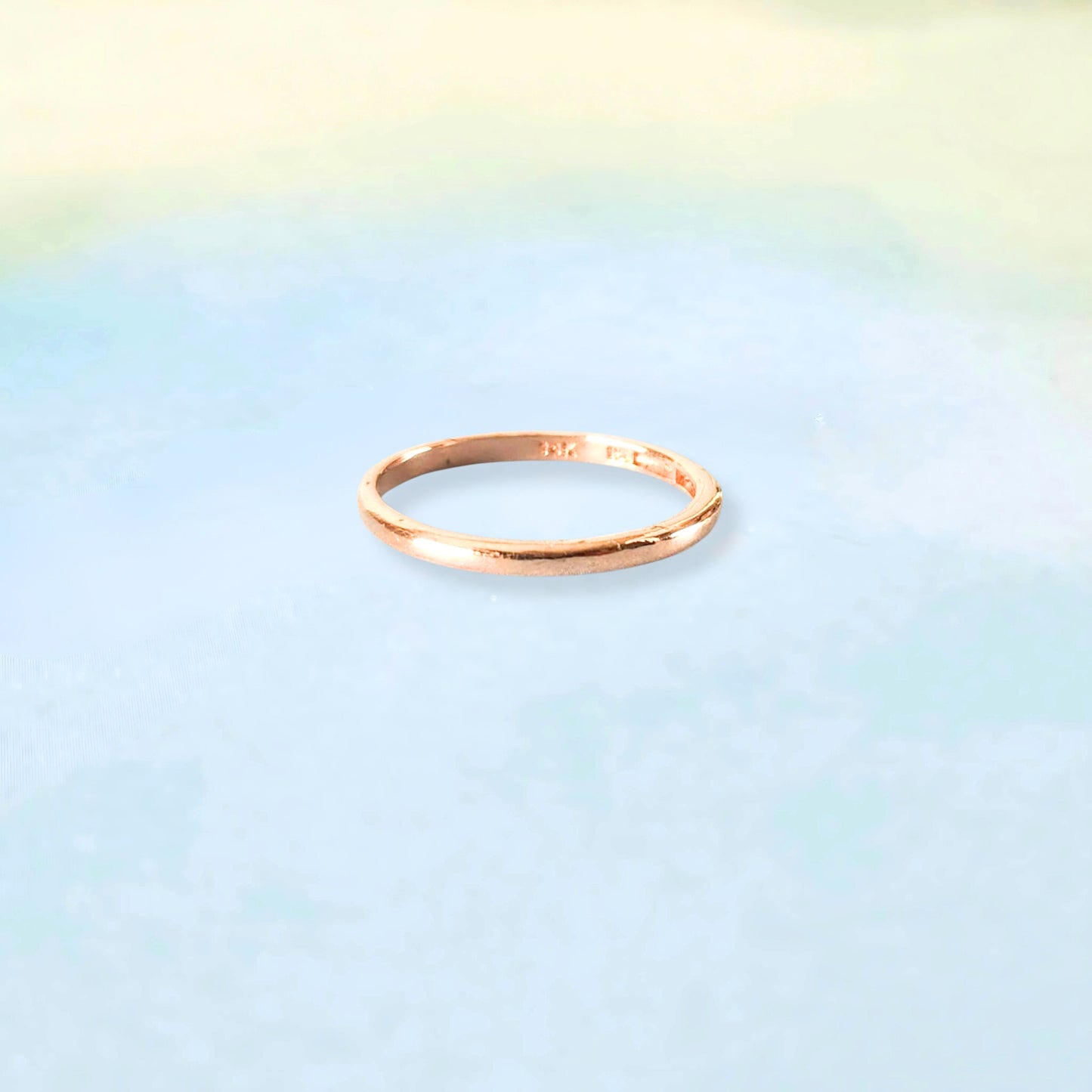 14K Minimal Rose Gold Band Ring