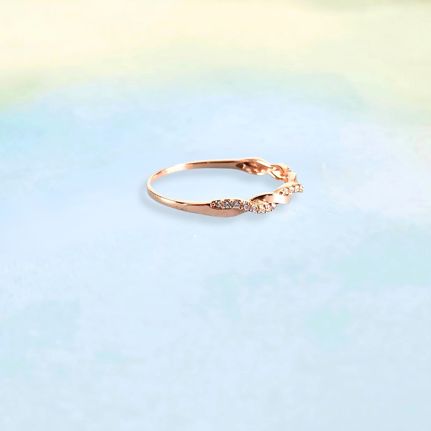 14K Rose Gold Twisted Band