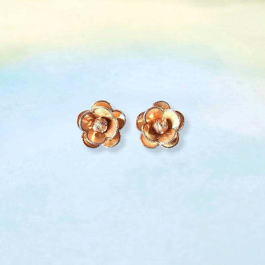 14k Rose Flower Stud