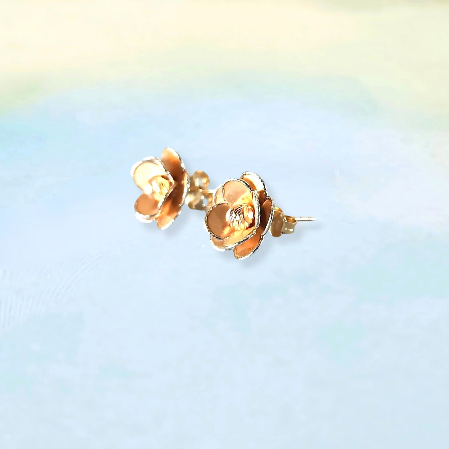 14k Rose Flower Stud