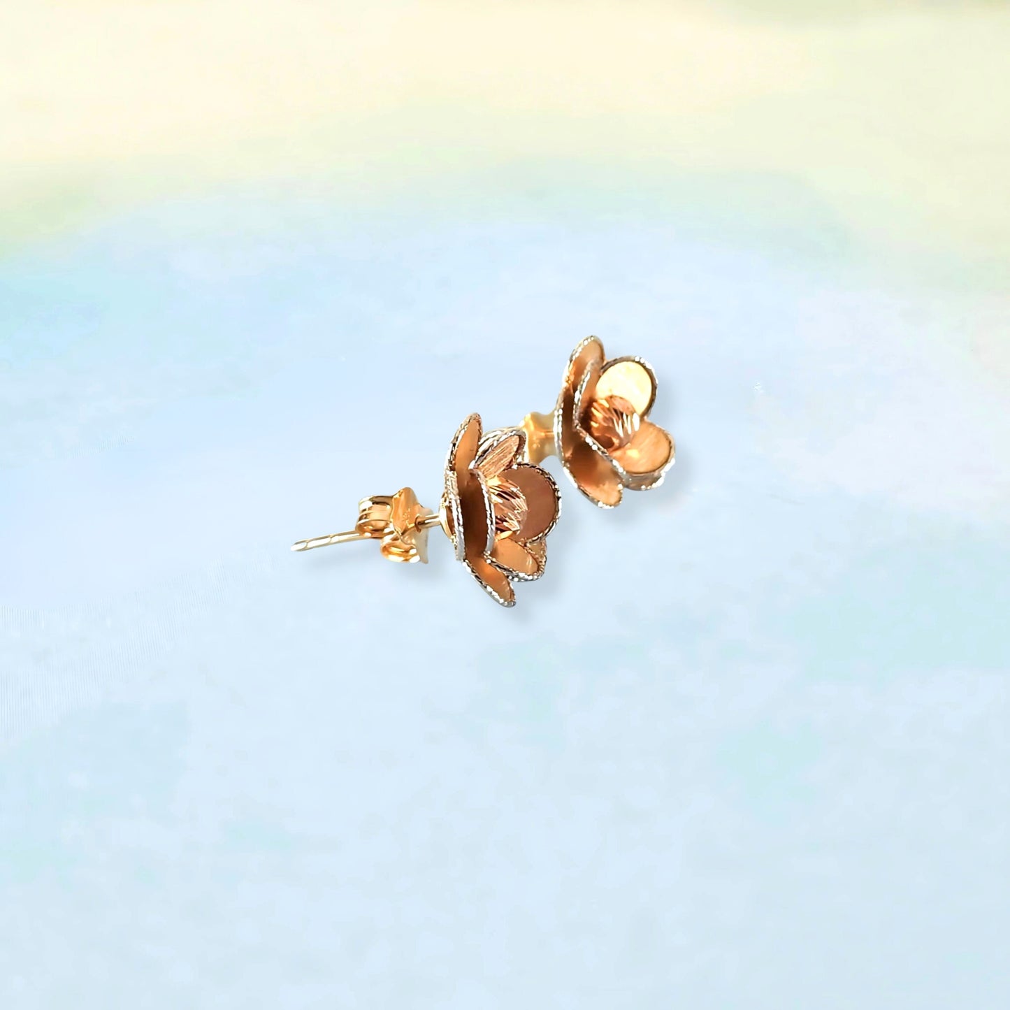 14k Rose Flower Stud