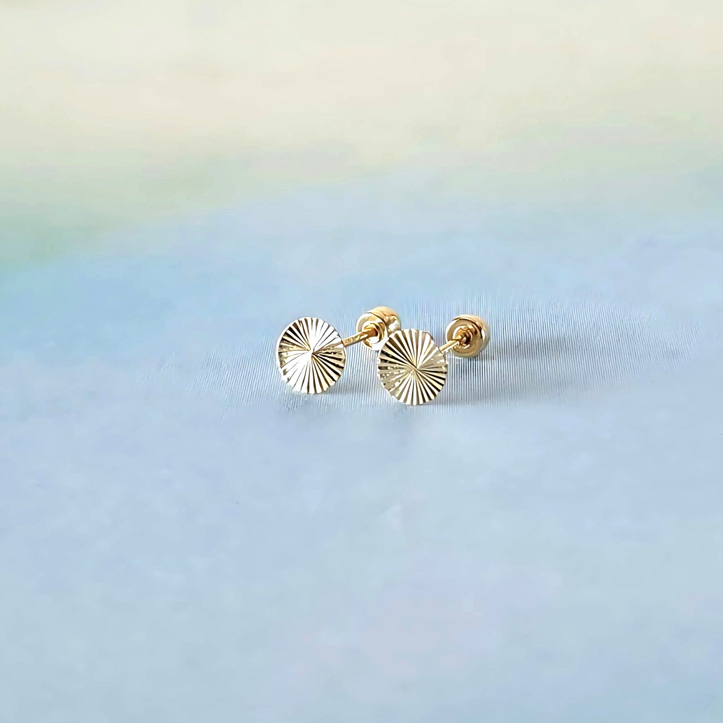 14k Sun of Gold Studs