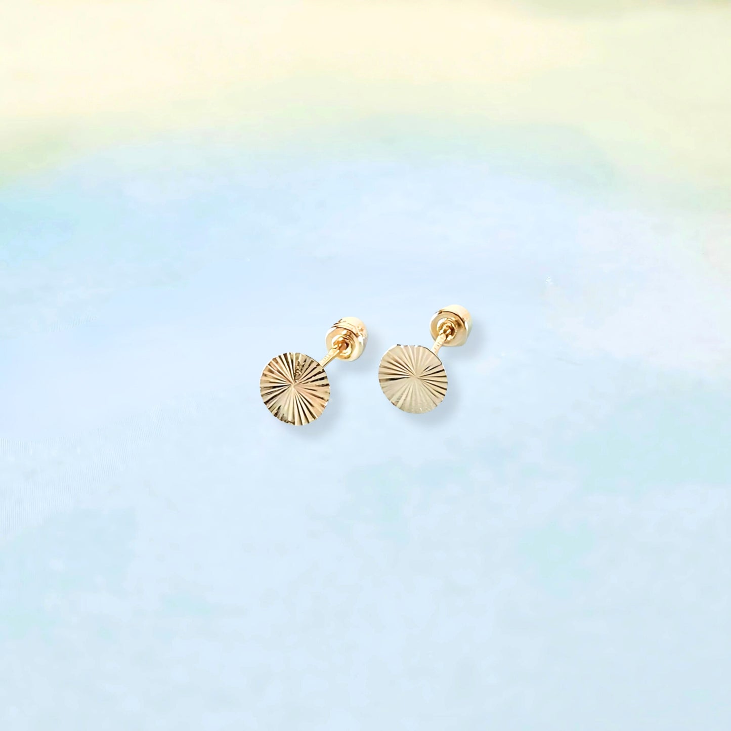 14k Sun of Gold Studs
