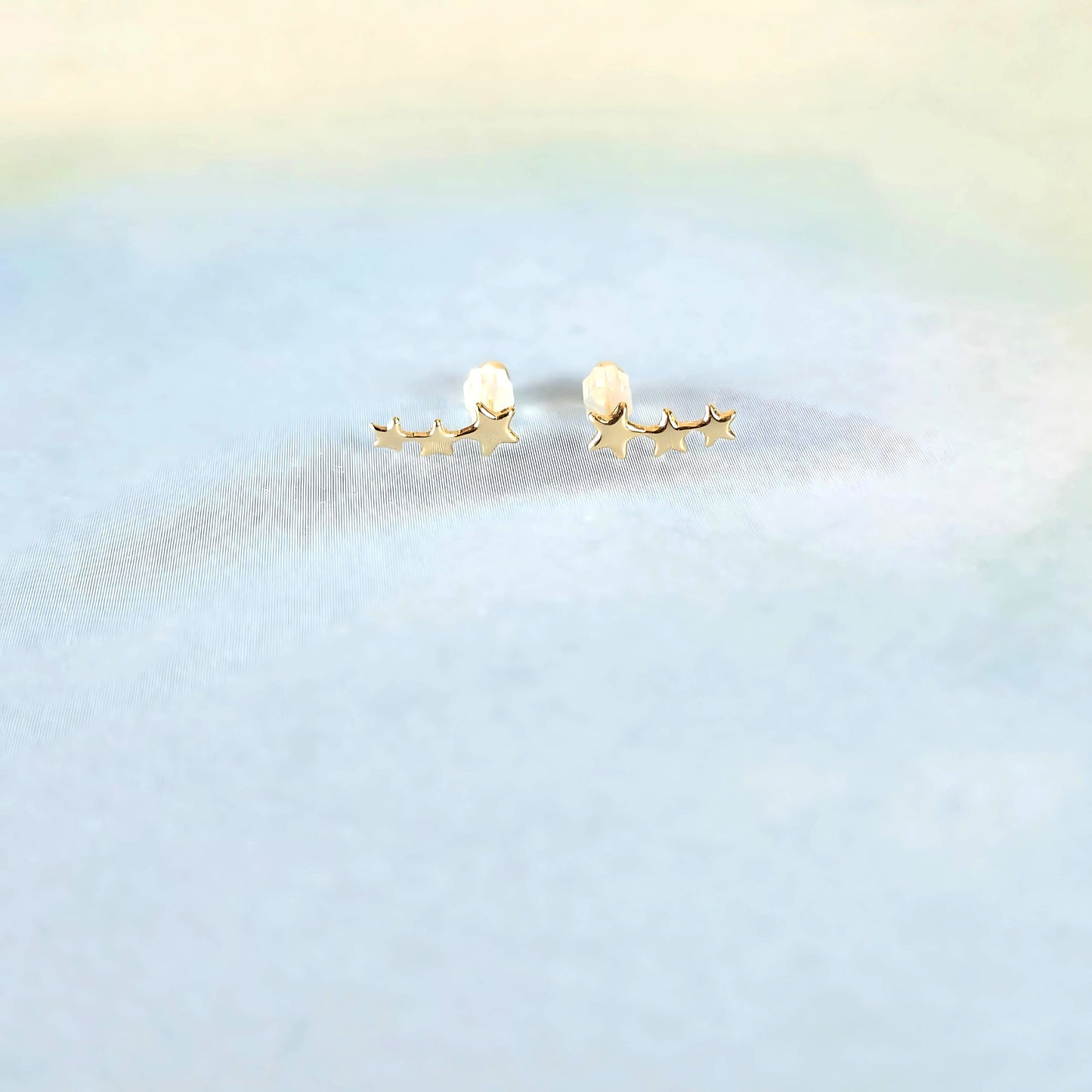 14k Three Star Studs
