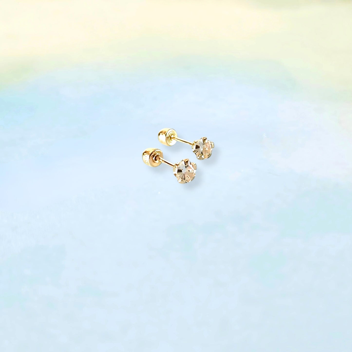 14k Crystal Studs