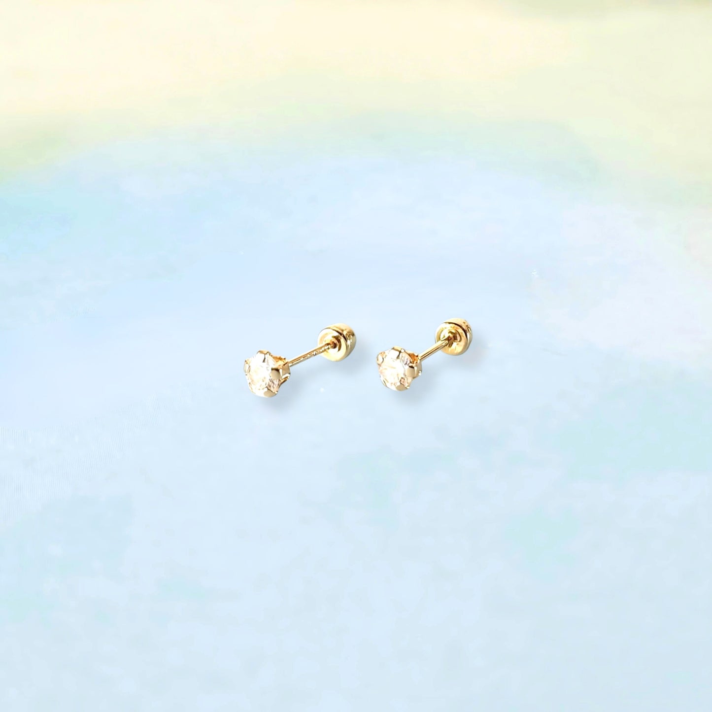 14k Crystal Studs