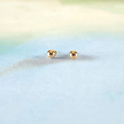 14k Gold Ball Stud