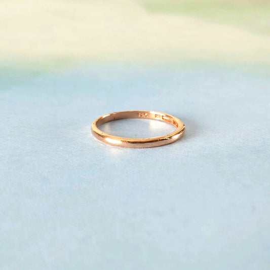 14K Minimal Rose Gold Band Ring