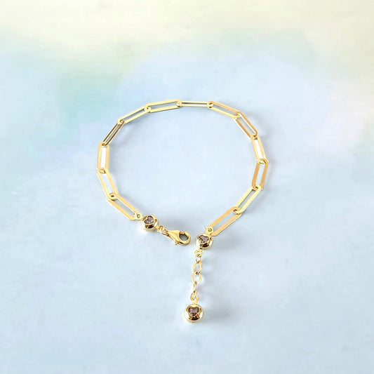 14k Paper Clip Bracelet