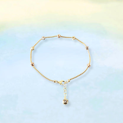 14K Tri-Color Bead Bracelet