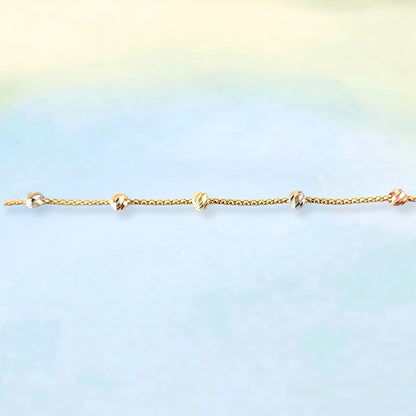 14K Tri-Color Bead Bracelet