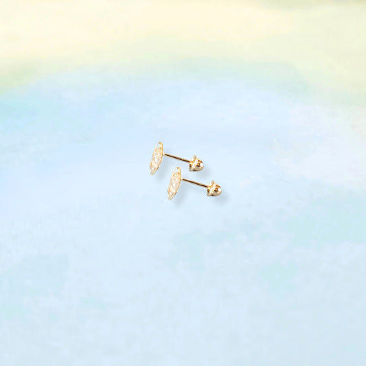 14k Clover Sparkle Studs