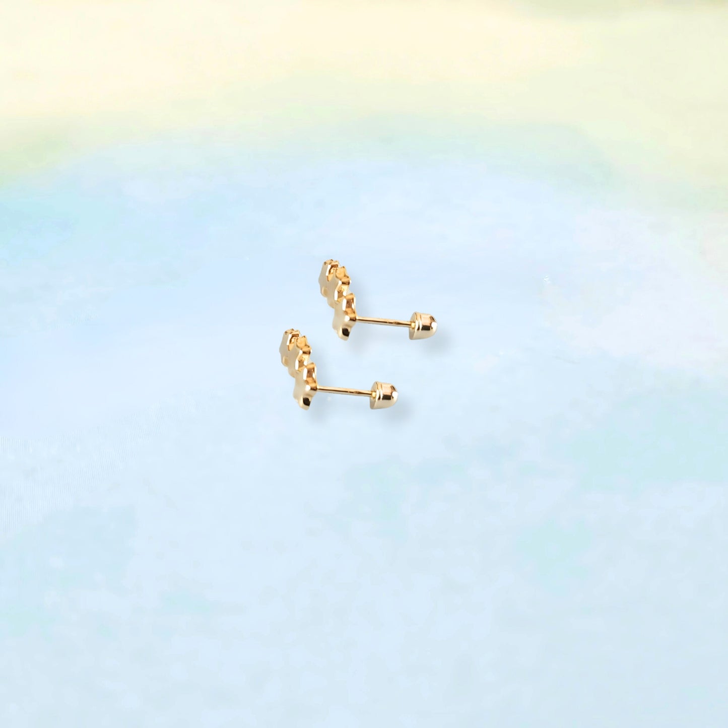 14k Three Star Studs