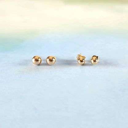 14k Gold Ball Stud