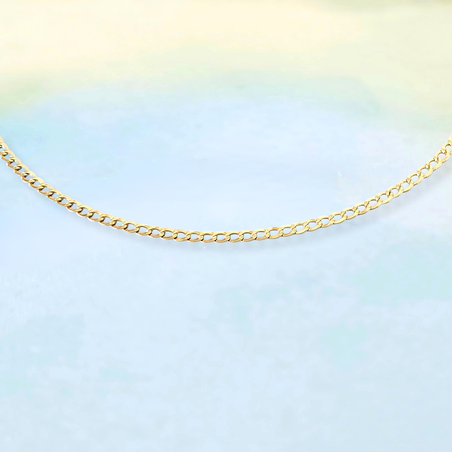 14k Solid Curb Necklace