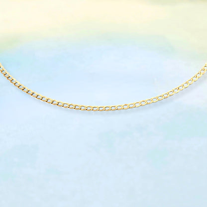 14k Solid Curb Necklace