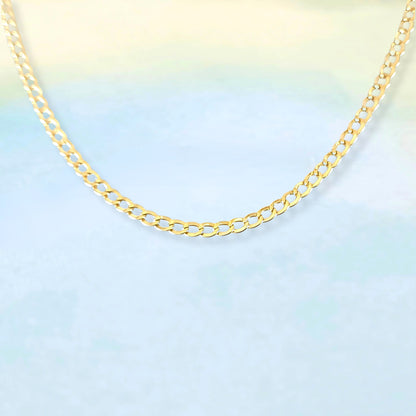 14k Solid Curb Necklace