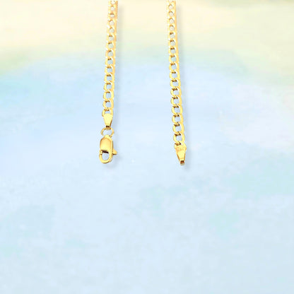 14k Solid Curb Necklace