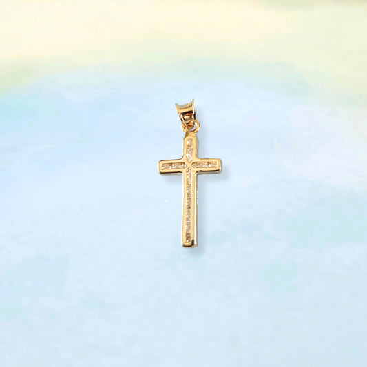 14k Gold Outline & Stones Cross