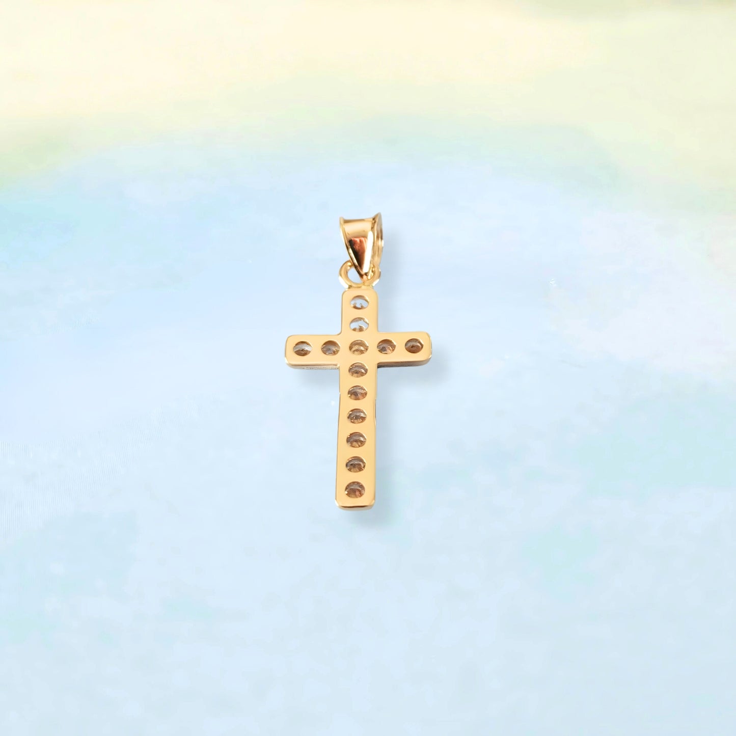 14k Gold Outline & Stones Cross