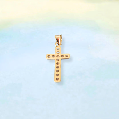 14k Gold Outline & Stones Cross