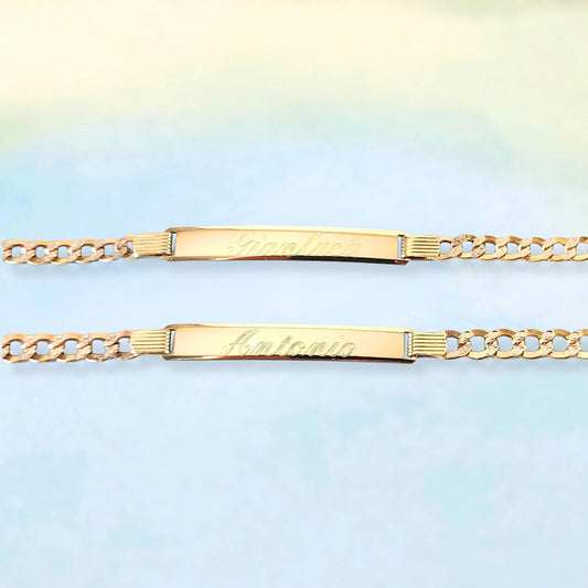 14k Solid ID Curb Bracelet (Custom)