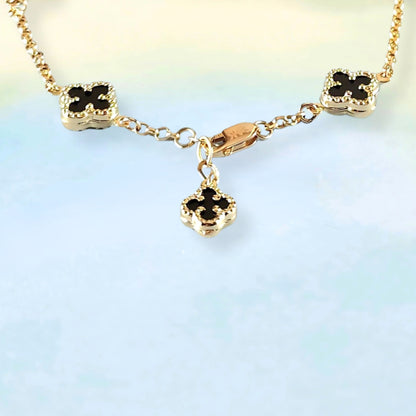 14k Onyx Clover Bracelet