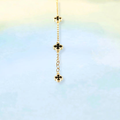 14k Onyx Clover Bracelet