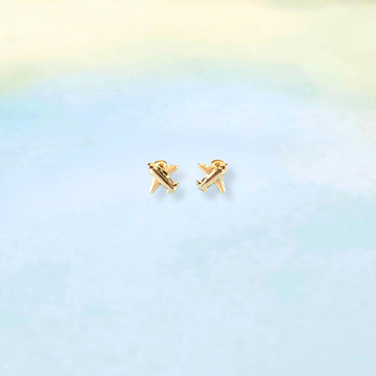 14k Airplane Studs