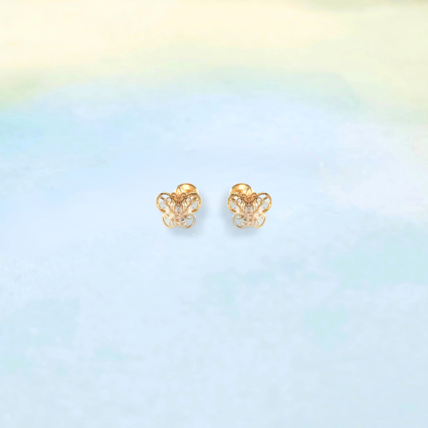 14k Butterfly Sparkle Studs