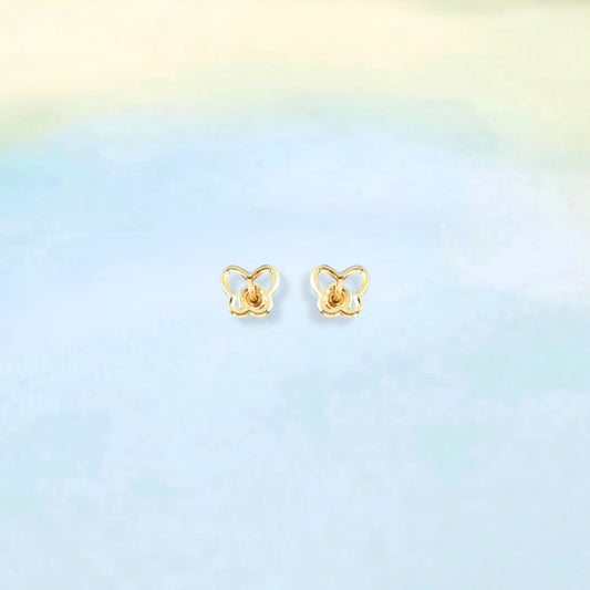 14k Wire Butterfly Studs