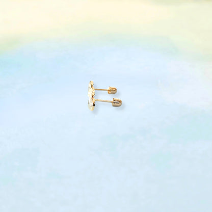 14k Broken Hearts Sparkle Stud