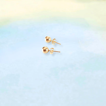 14k Gold Ball Stud