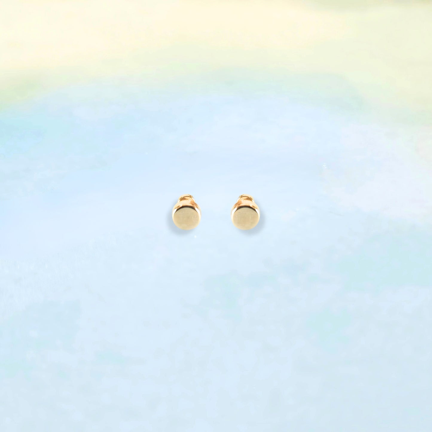 14k Solid Circle Studs