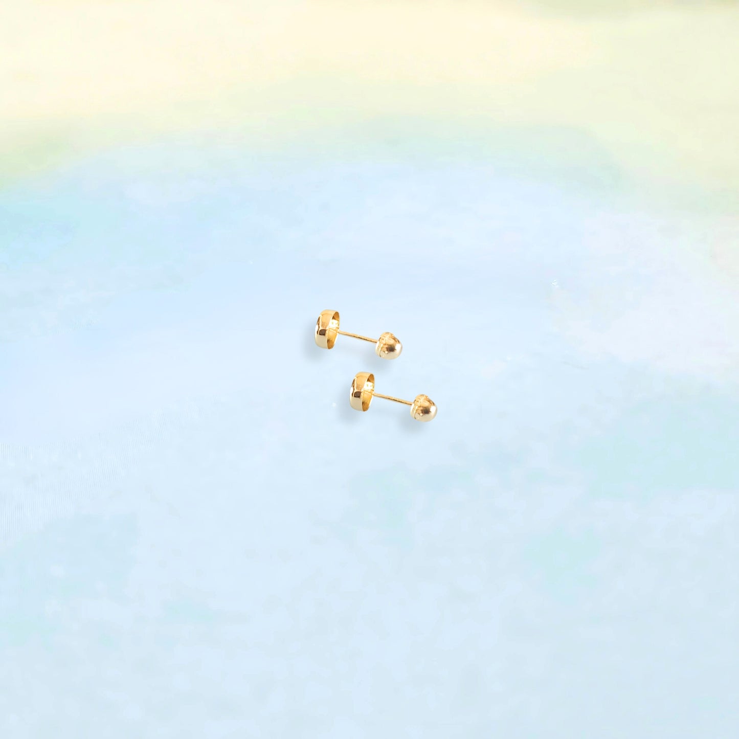 14k Solid Circle Studs