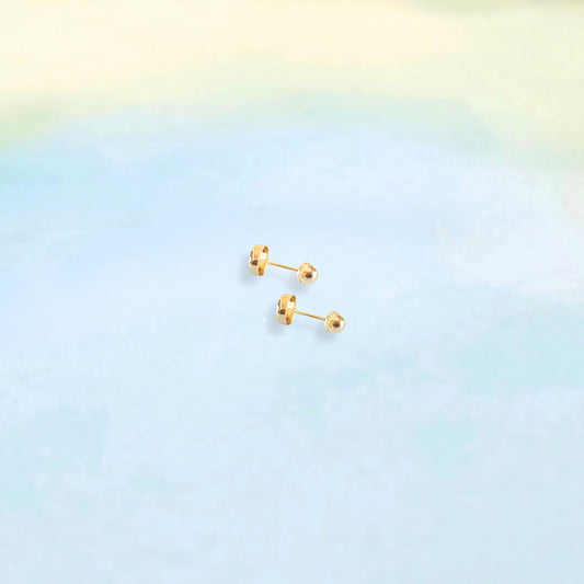 14k Solid Circle Studs