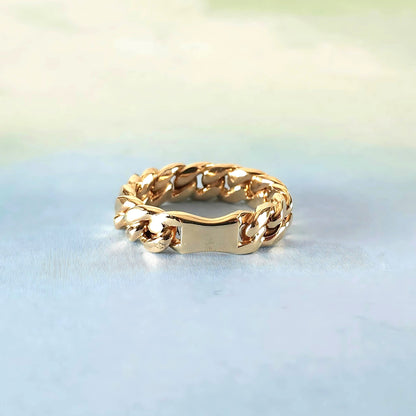14K Cuban Link Ring
